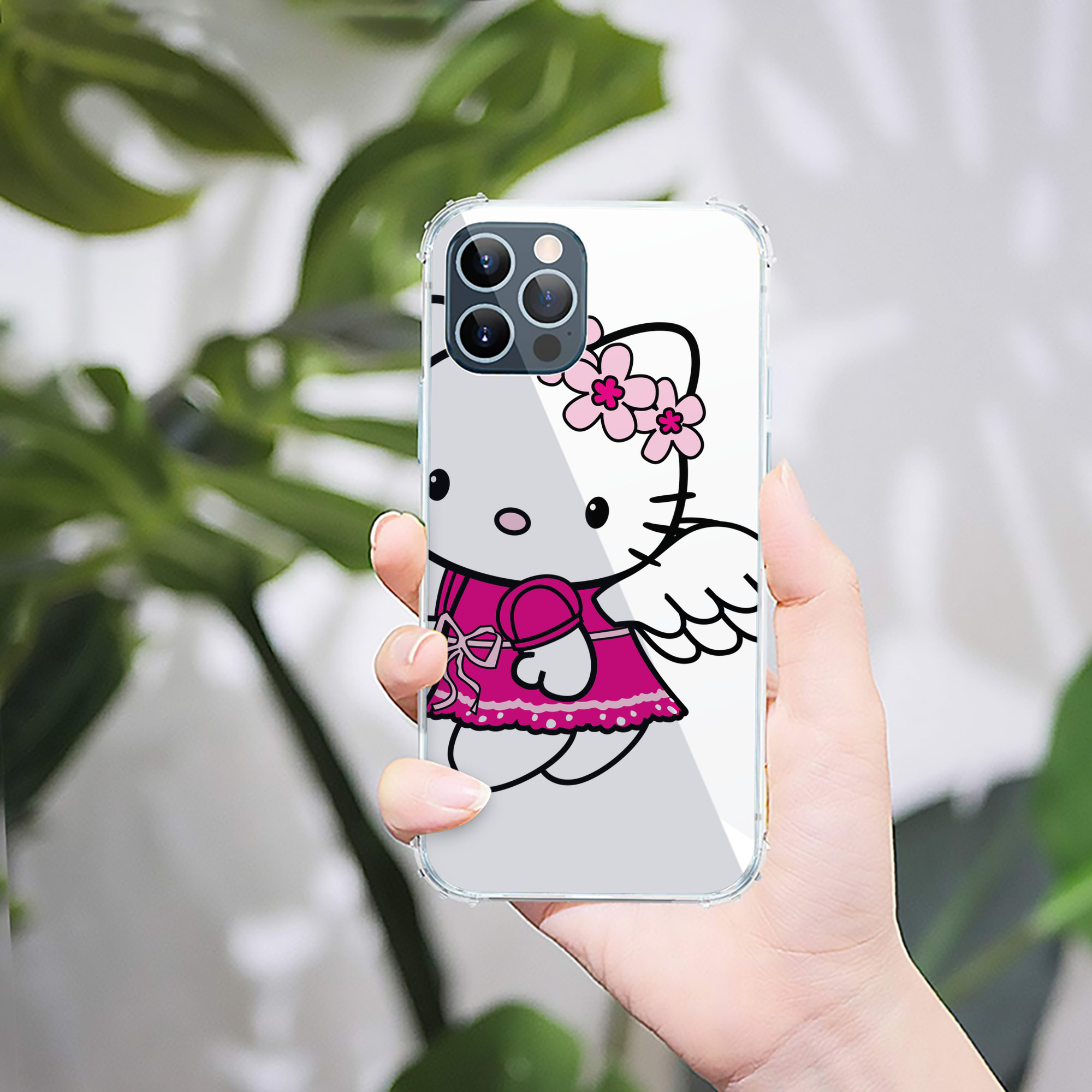 （画像用） Hello Kitty ハローキティ 【iPhone 12シリーズ対応】透明スマホケース（クリアソフトケース）